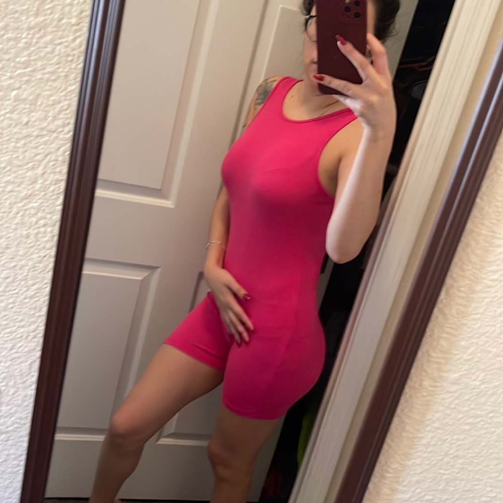 Pink body jump suit